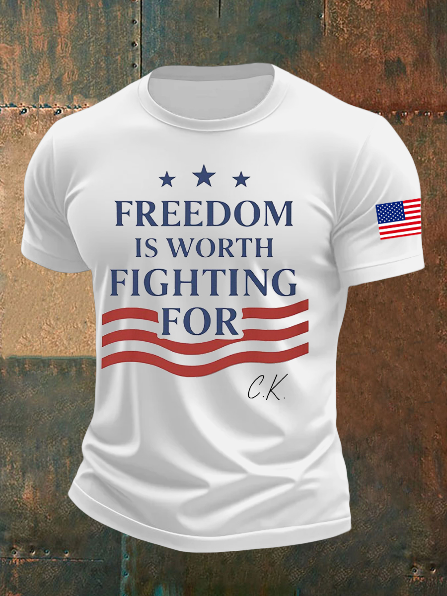 Charlie Kirk Freedom T-shirt Freedom Is Worth Fighting For CK Unique Charlie Freedom Gifts