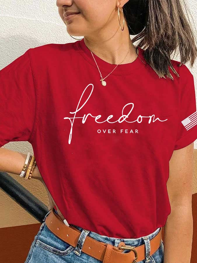 Charlie Kirk Freedom T-Shirt Freedom Over Fear Memorial Charlie Kirk 47 Ideal Presents