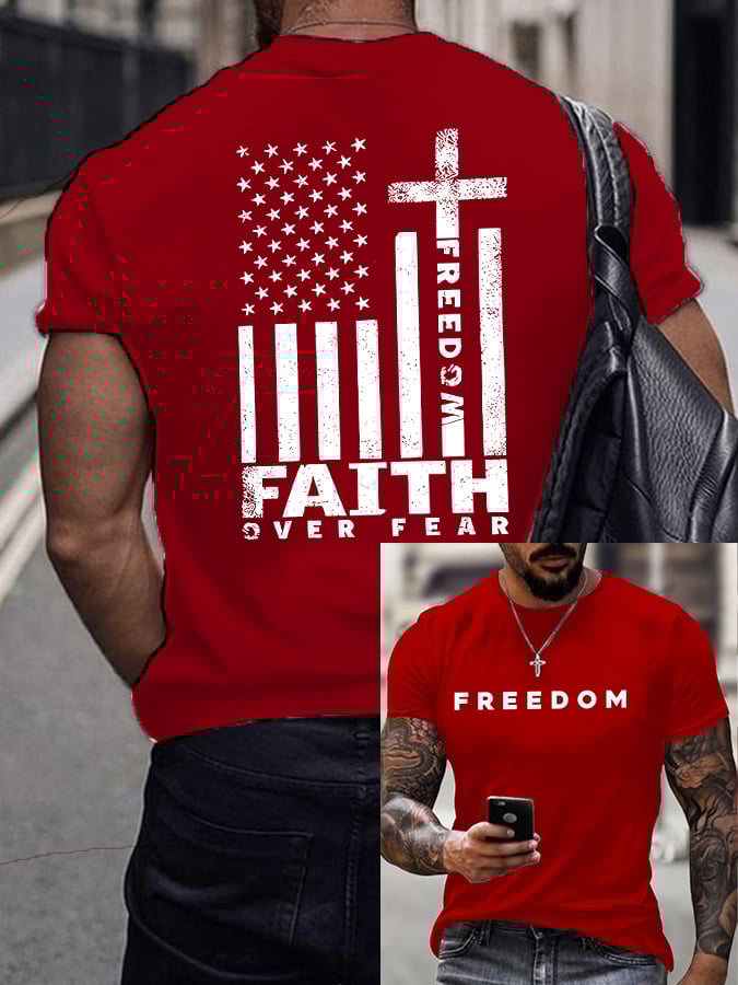 Charlie Kirk Freedom T-Shirt Freedom Over Fear Merch Gifts Ideas For Boyfriend