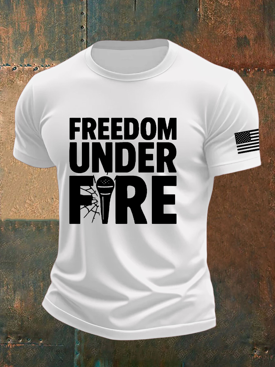 Charlie Kirk Freedom T-shirt Freedom Under Fire 1993 2025 Proud Charlie Kirk Shirt