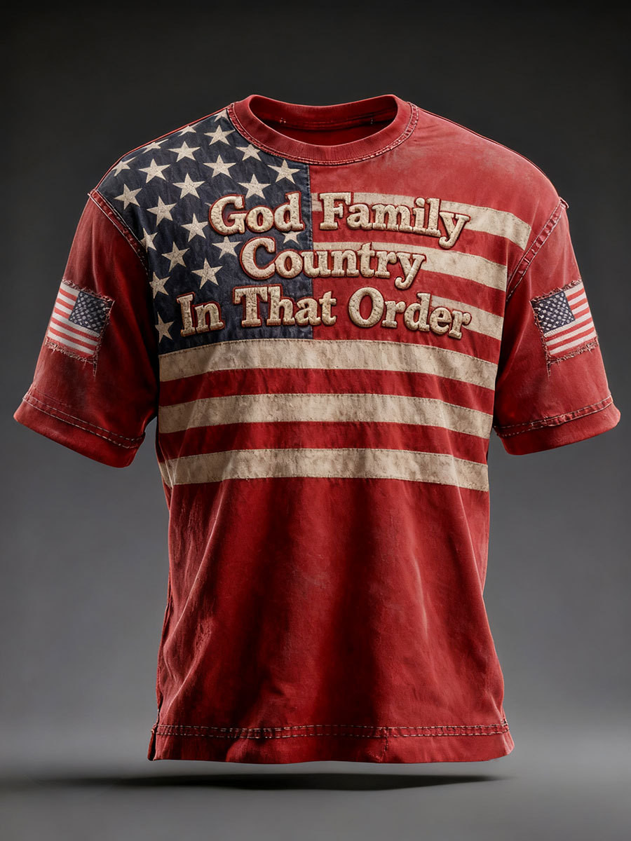 Charlie Kirk Freedom T-Shirt God Family Country In That Order Unique Charlie Kirk Clothing