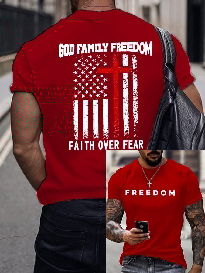 Charlie Kirk Freedom T-Shirt God Family Freedom Merch Unique Gifts Ideas For Him