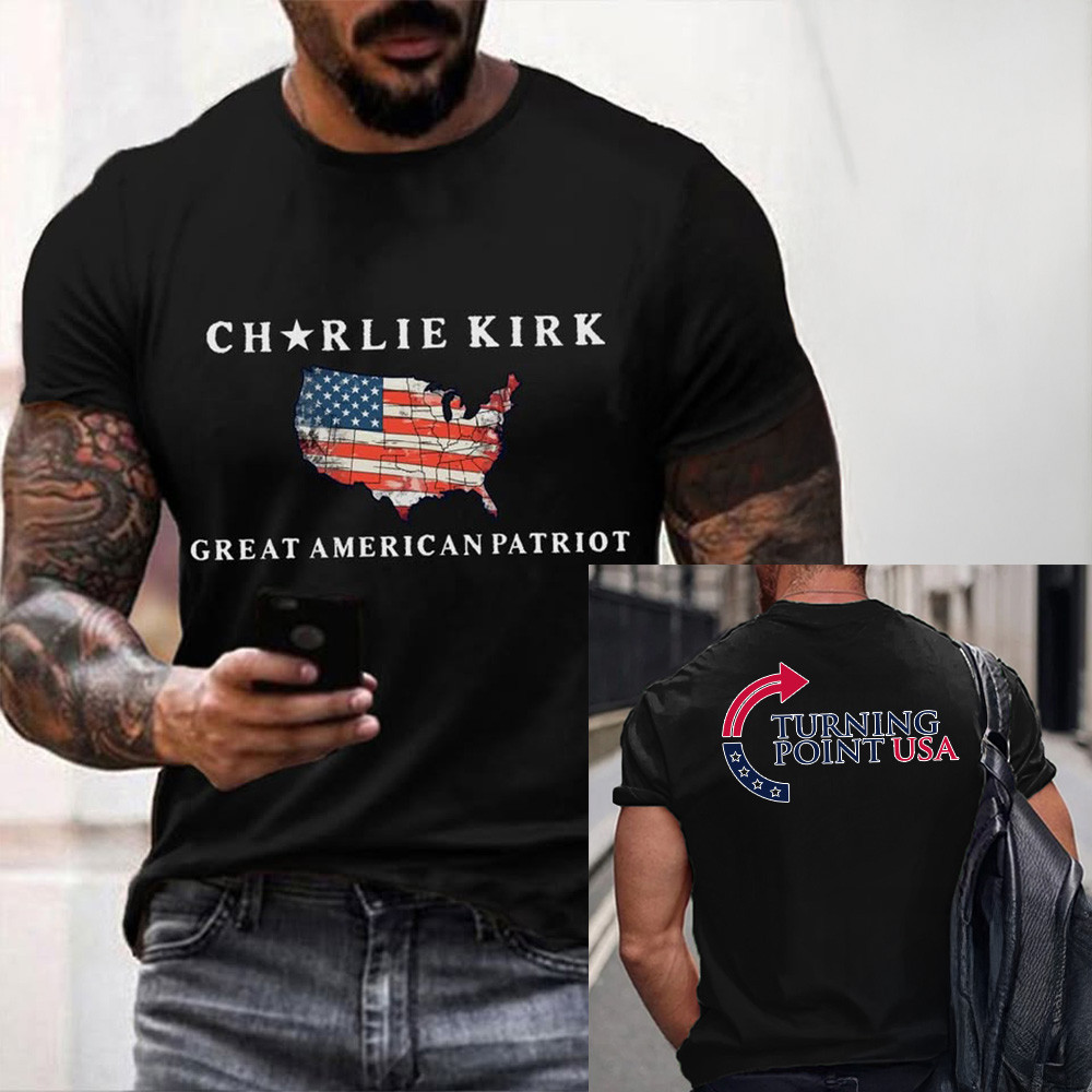 Charlie Kirk Freedom T-Shirt Great American Patriotic Turning Point USA Memorial Gifts