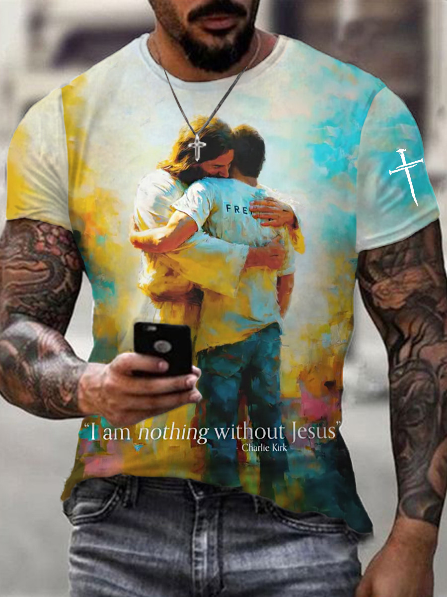 Charlie Kirk Freedom T-Shirt I Am Nothing With Jesus Freedom's Voice Never Forgotten Gifts