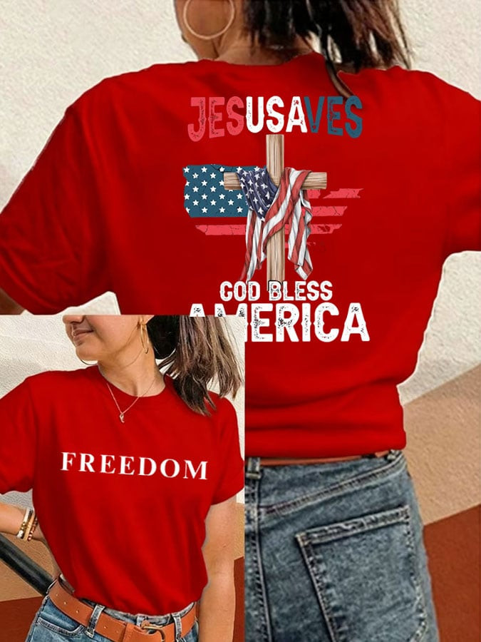 Charlie Kirk Freedom T-Shirt Jesusaves God Bless America Proud Charlie Kirk Tribute