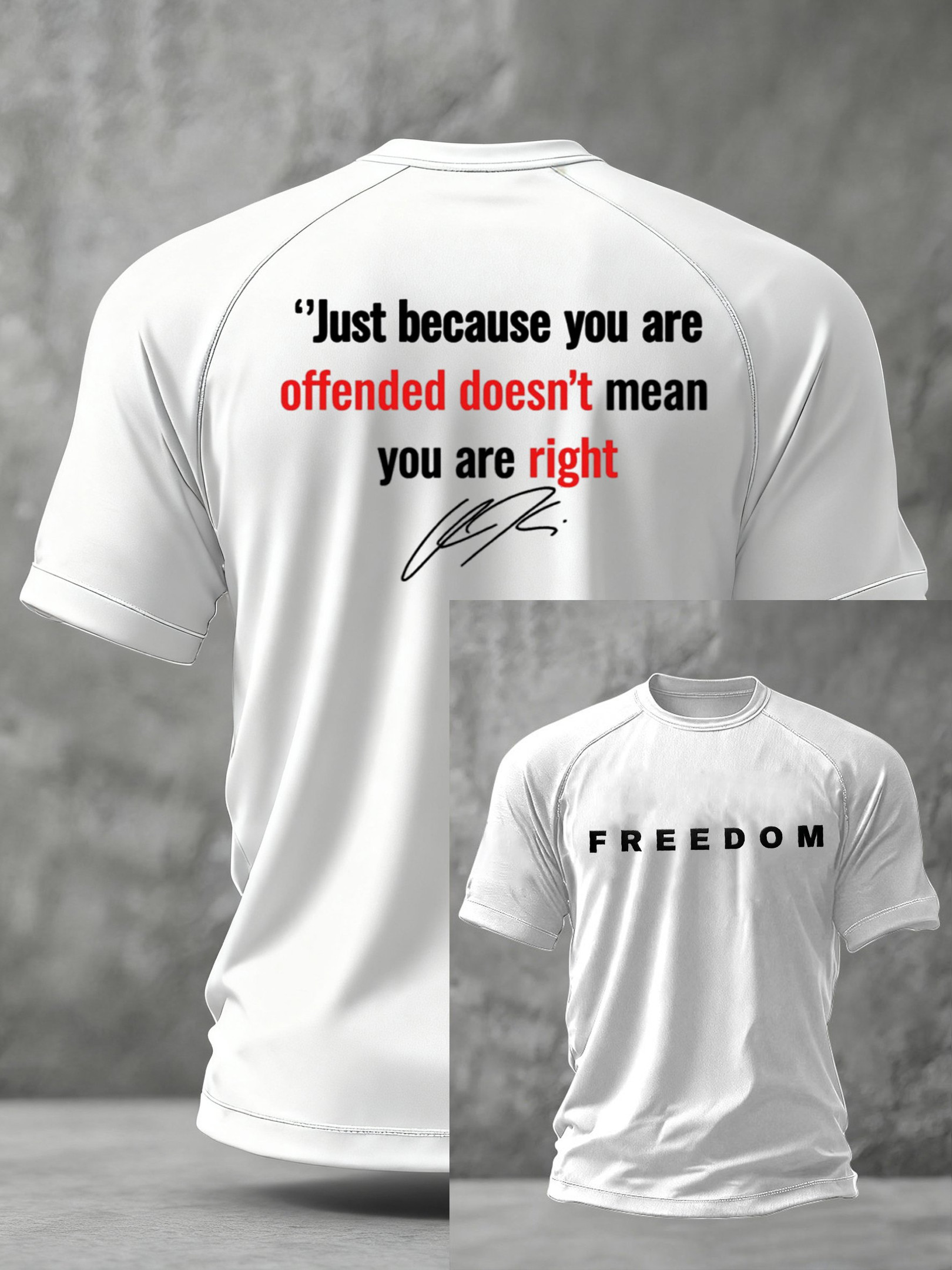 Charlie Kirk Freedom T-Shirt Just Because You Are Offended Freedom Signed Charlie Kirk Merch