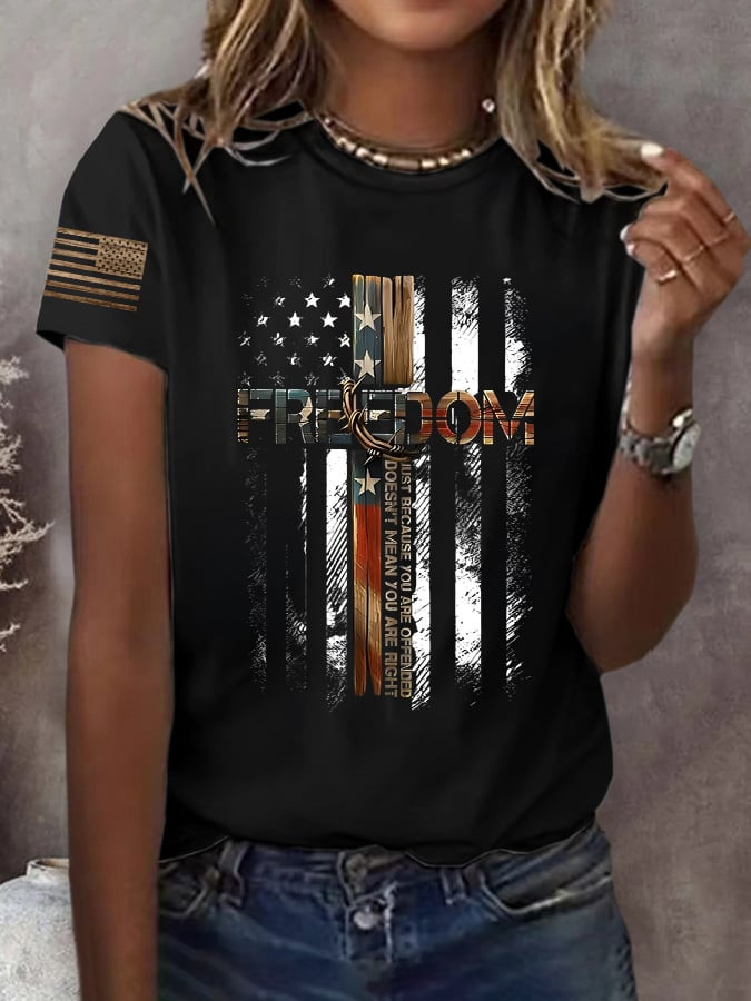 Charlie Kirk Freedom T-Shirt Just Because You Are Offended Merch Presents For Her