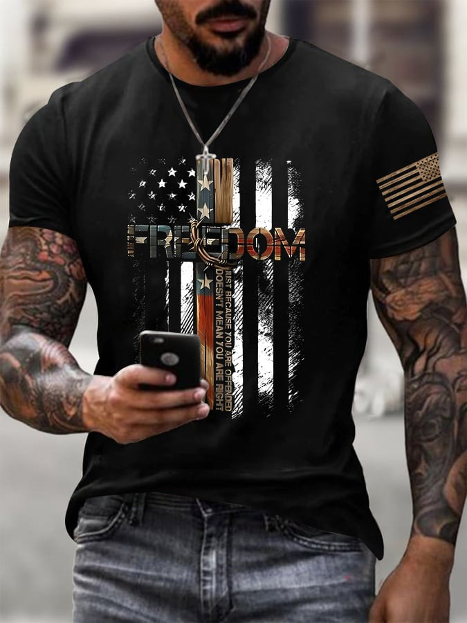Charlie Kirk Freedom T-Shirt Just Because You Are Offended Merch Presents For Him