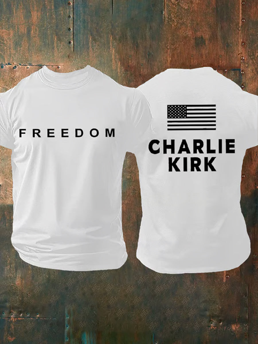 Charlie Kirk Freedom T-Shirt Justice For Charlie Kirk Tribute Memorial Gifts