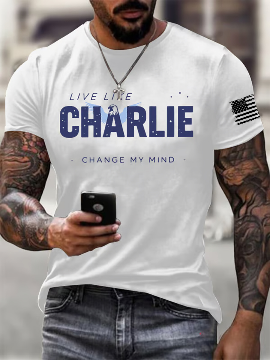 Charlie Kirk Freedom T-shirt Live Like Charlie Change My Mind Memorial Gift Ideas