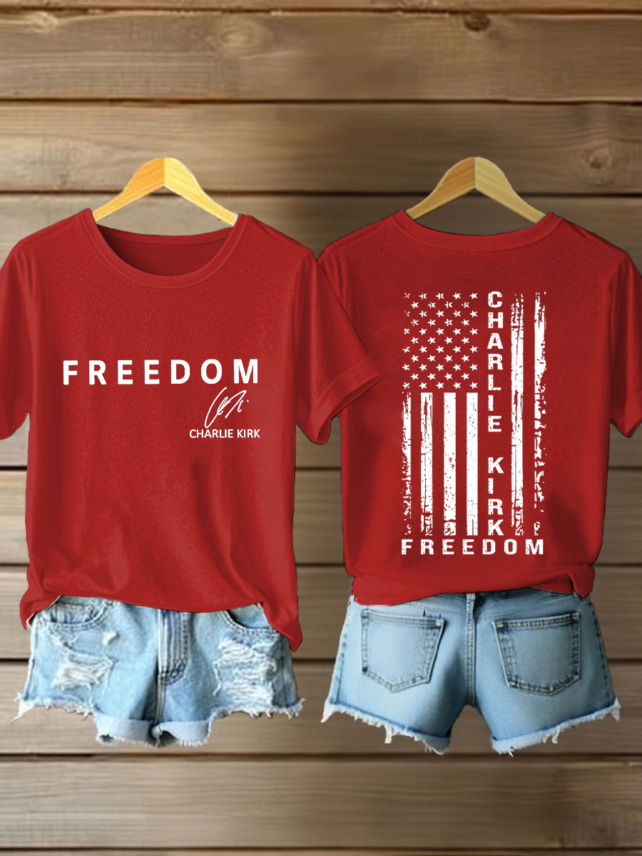 Charlie Kirk Freedom T-Shirt Make American Freedom Again Shirt Charlie Kirk Signed Gifts