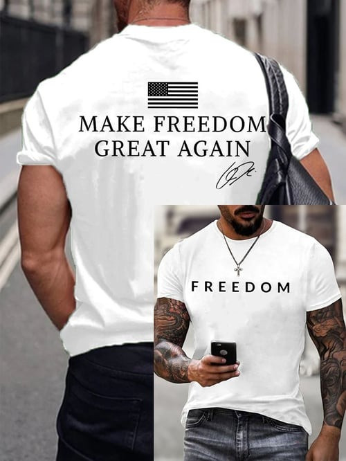 Charlie Kirk Freedom T-Shirt Make Freedom Great Again Clothing Merch For Supporters