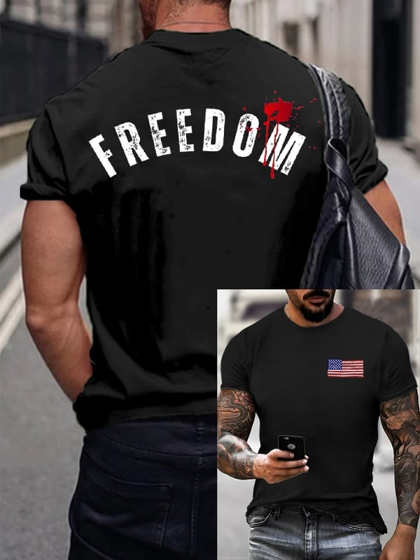 Charlie Kirk Freedom T-shirt Men's Freedom Bloody RIP Charlie Kirk Best Tribute Clothing