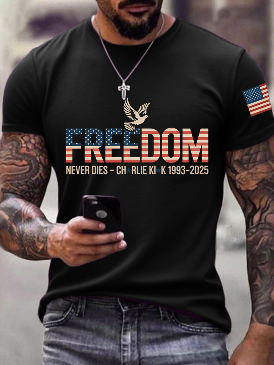 Charlie Kirk Freedom T-Shirt Never Dies CK 1993 2025 Best Charlie Kirk Supporting Merch