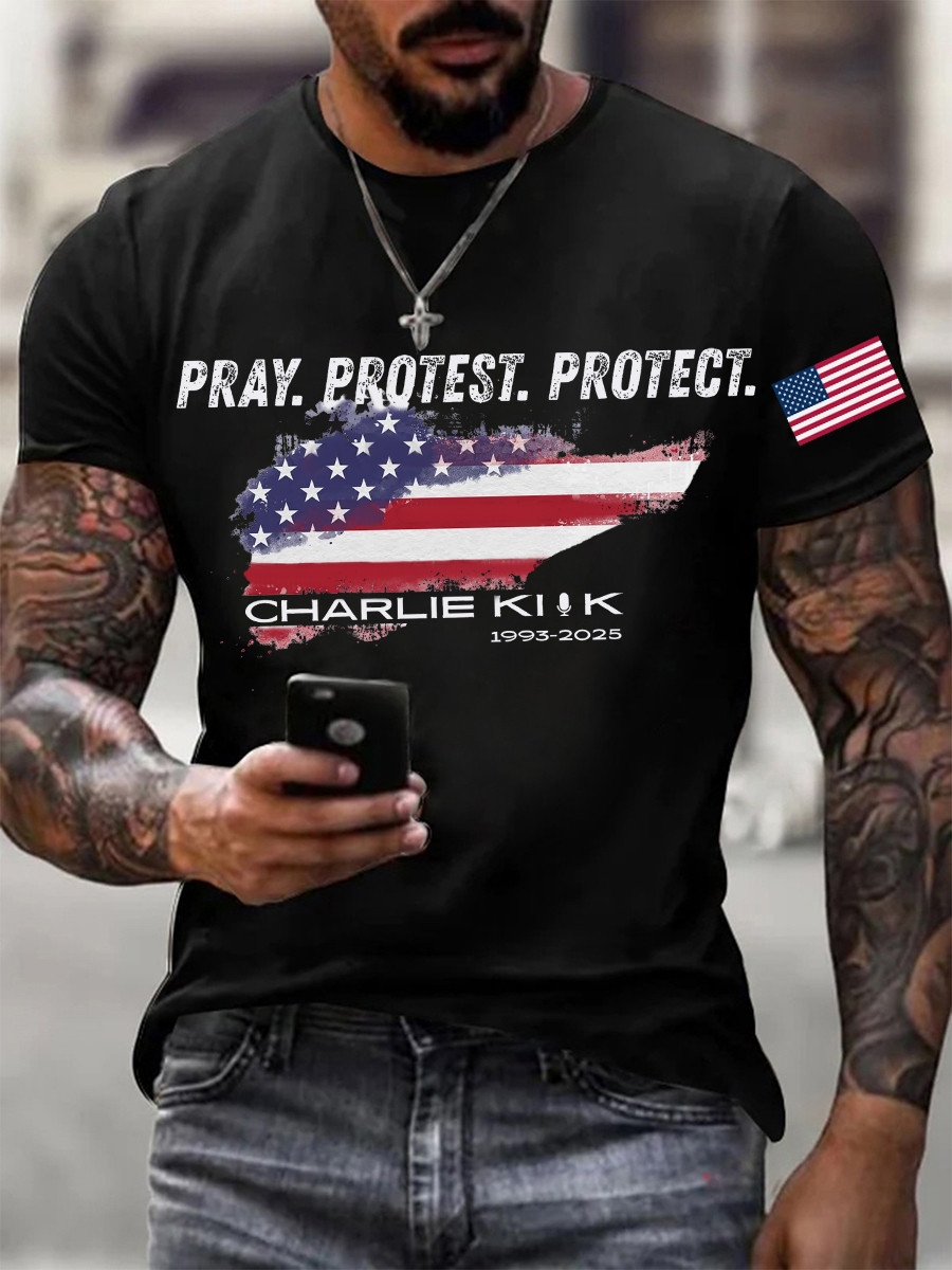 Charlie Kirk Freedom T-shirt Pray Protest Protect CK 1993 2025 Best Charlie Kirk Wore