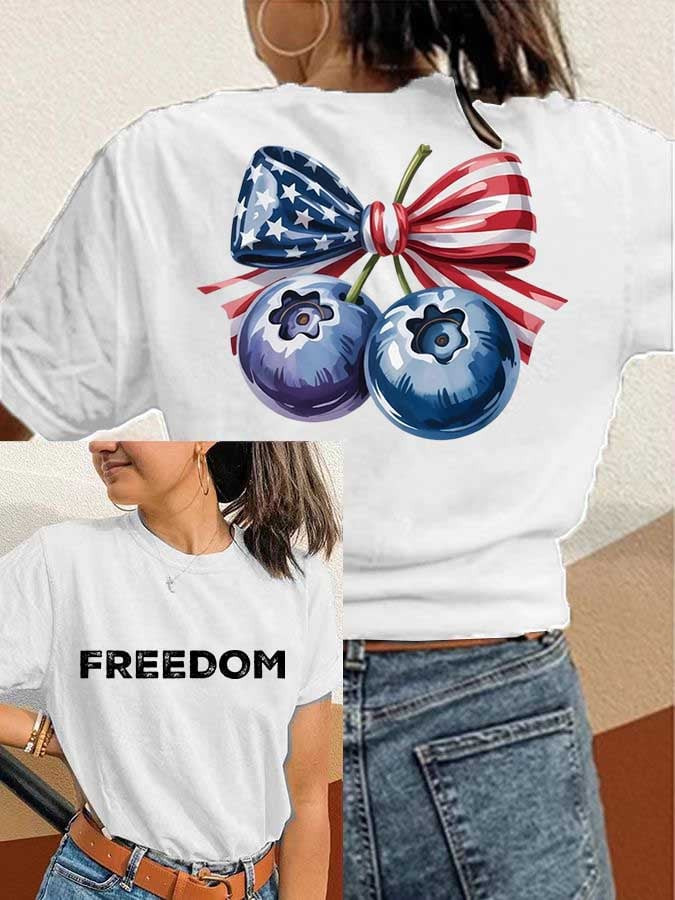 Charlie Kirk Freedom T-Shirt Red White And Blueberries Shirt Best Charlie Kirk Merch