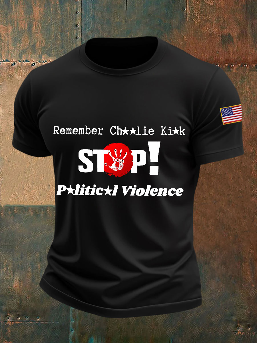 Charlie Kirk Freedom T-shirt Remember CK Stop Political Violence Best Charlie Memorial Merch