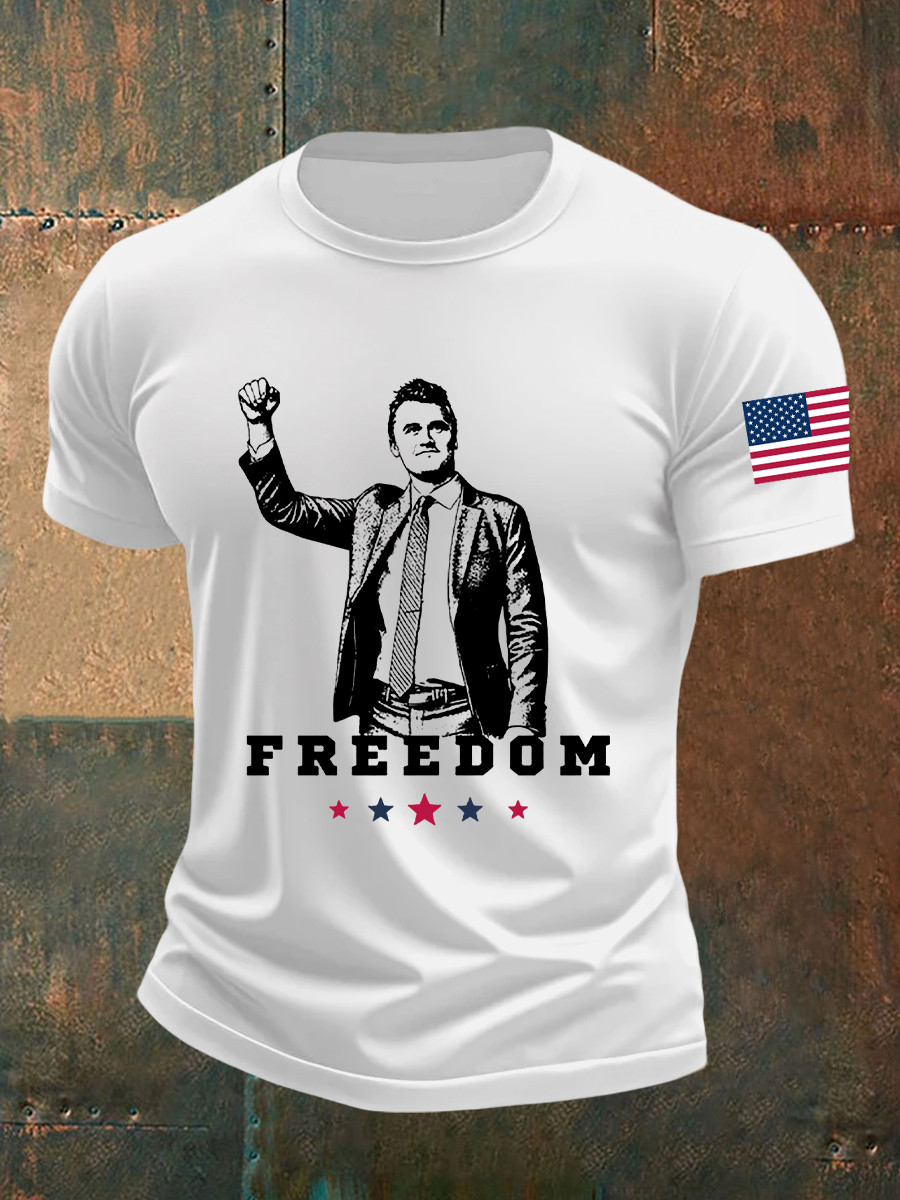 Charlie Kirk Freedom T-Shirt Rip Charlie Kirk Merch Freedom Gifts For Him