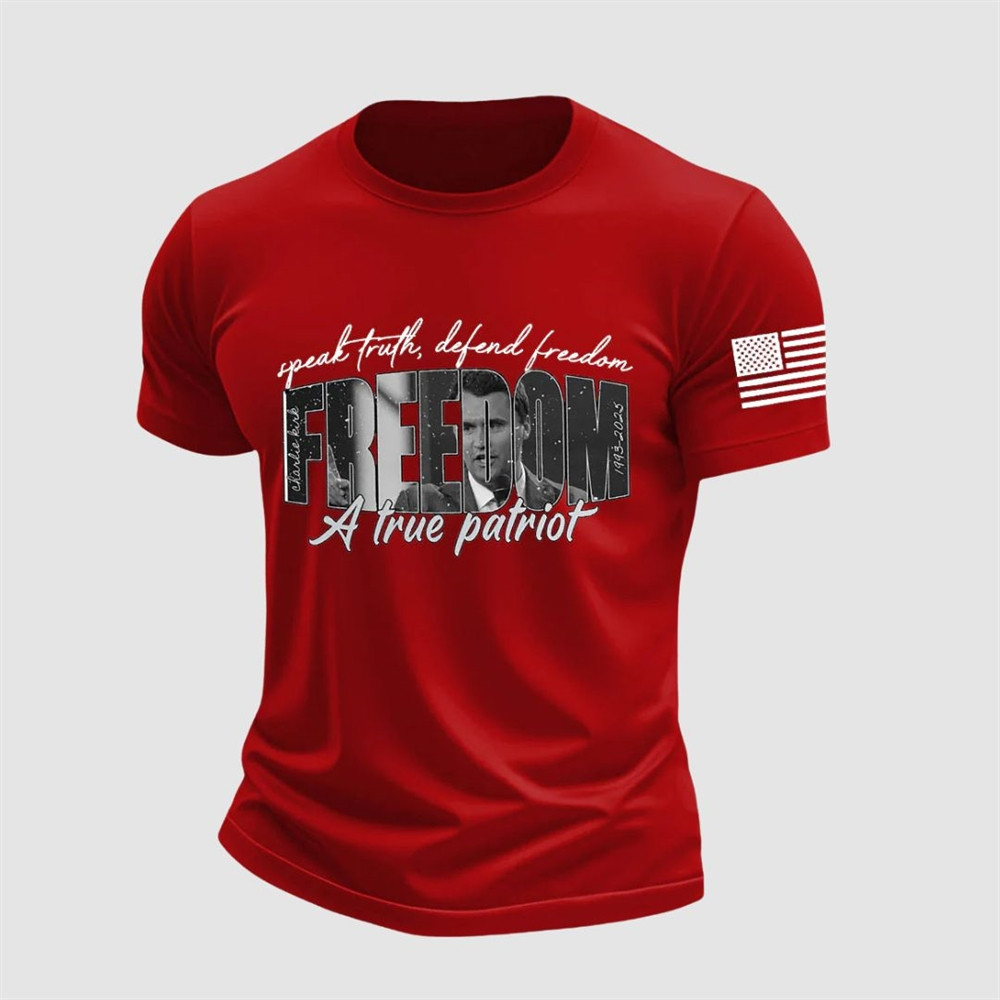 Charlie Kirk Freedom T-Shirt Speak Truth Defend Freedom Proud Memorial Shirt Gifts