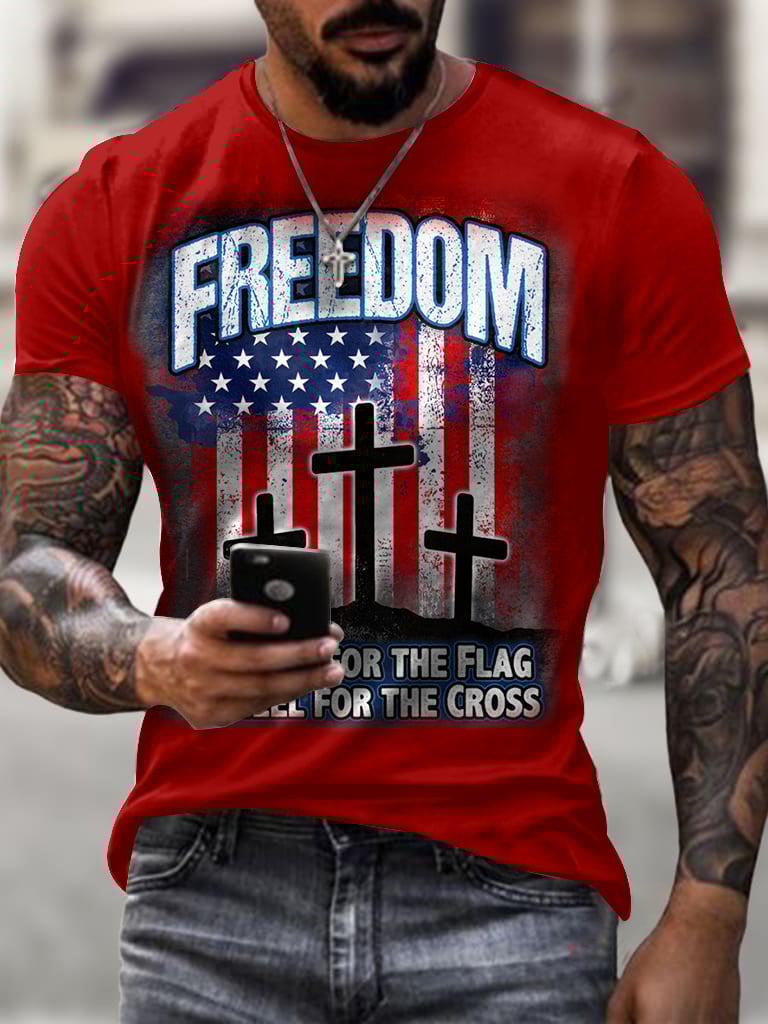 Charlie Kirk Freedom T-Shirt Stand For The Flag Kneel For The Cross Apparel Best Ideal Gifts