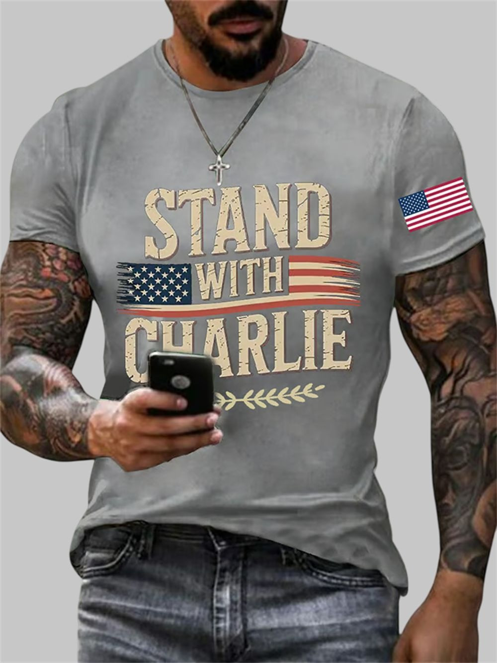 Charlie Kirk Freedom T-Shirt Stand With Charlie CK 47 Commemorative Freedom