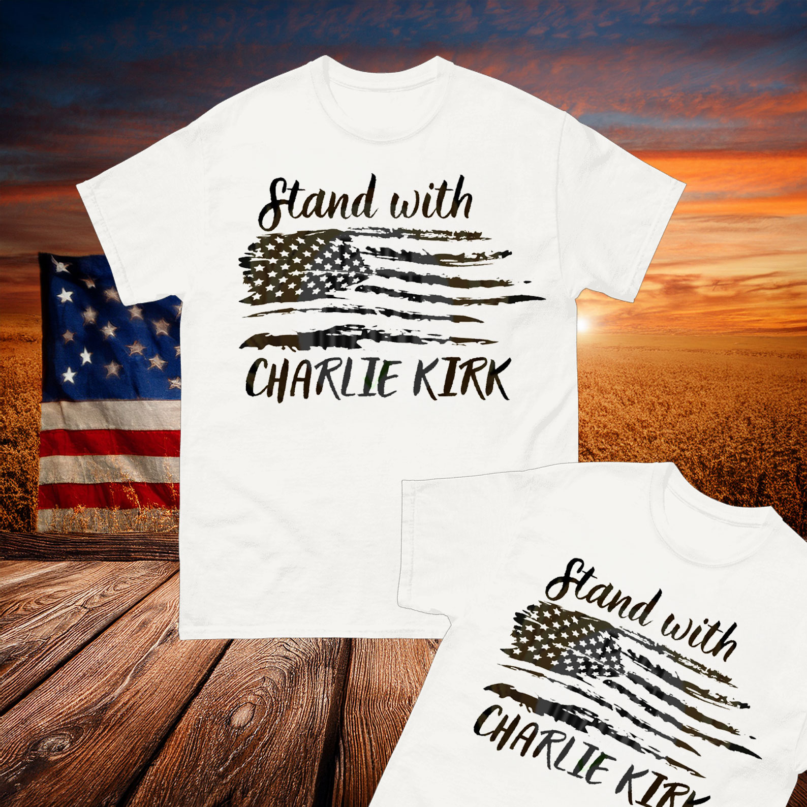 Charlie Kirk Freedom T-shirt Stand With Charlie Kirk MAGA Merch Best Patriotics Clothing
