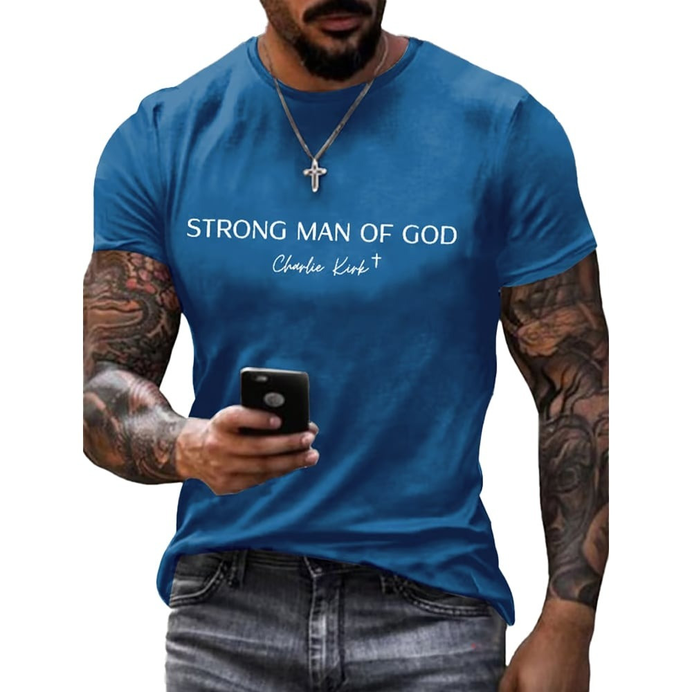 Charlie Kirk Freedom T-Shirt Strong Man Of God CK 47 Commemorative Freedom
