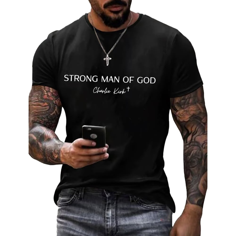 Charlie Kirk Freedom T-Shirt Strong Man Of God CK 47 Commemorative Freedom