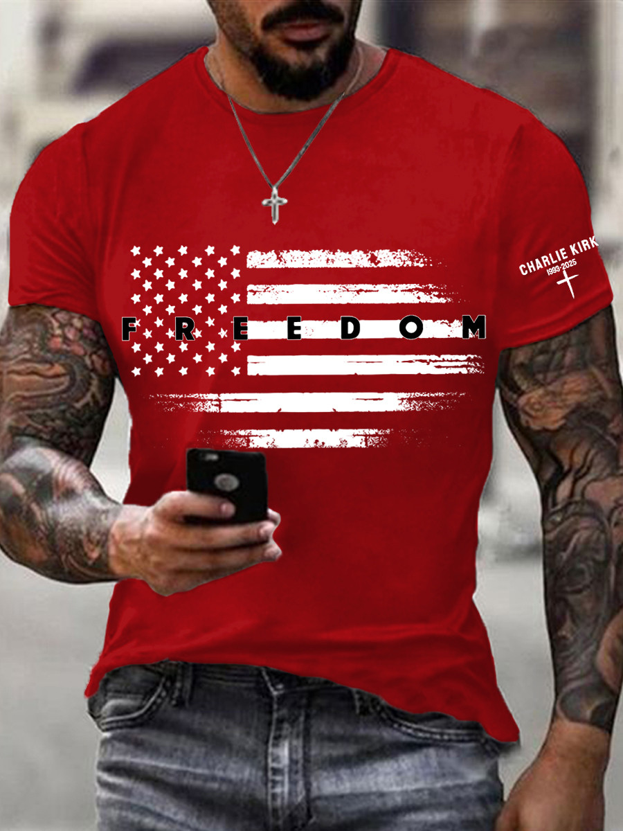 Charlie Kirk Freedom T-Shirt Thank You Charlie Kirk A True Patriot USA Freedom Shirt