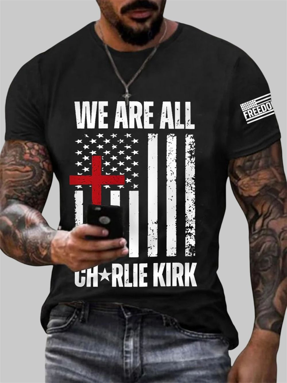 Charlie Kirk Freedom T-Shirt We Are All Charlie Kirk CK 47 Commemorative Freedom