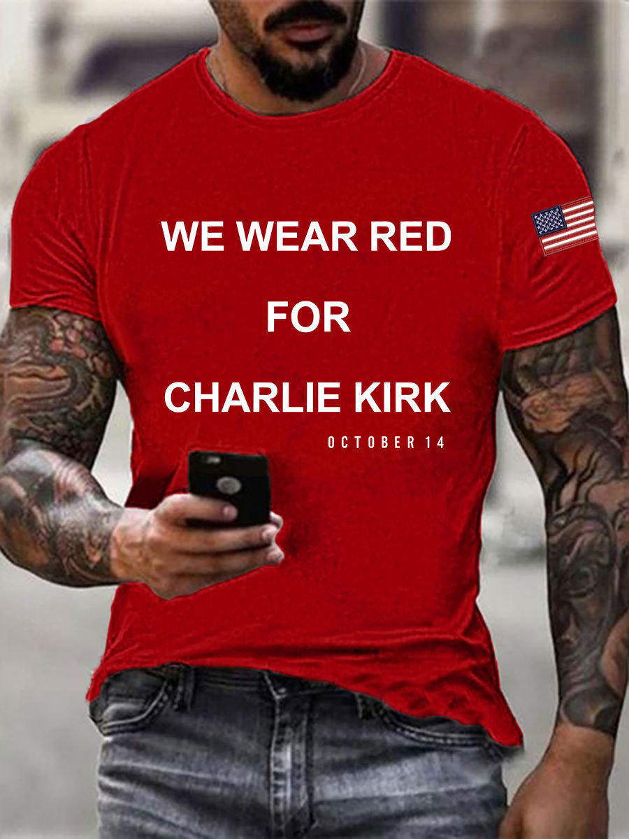 Charlie Kirk Freedom T-Shirt We Wear Red For Charlie Justice For Charlie Kirk Merch