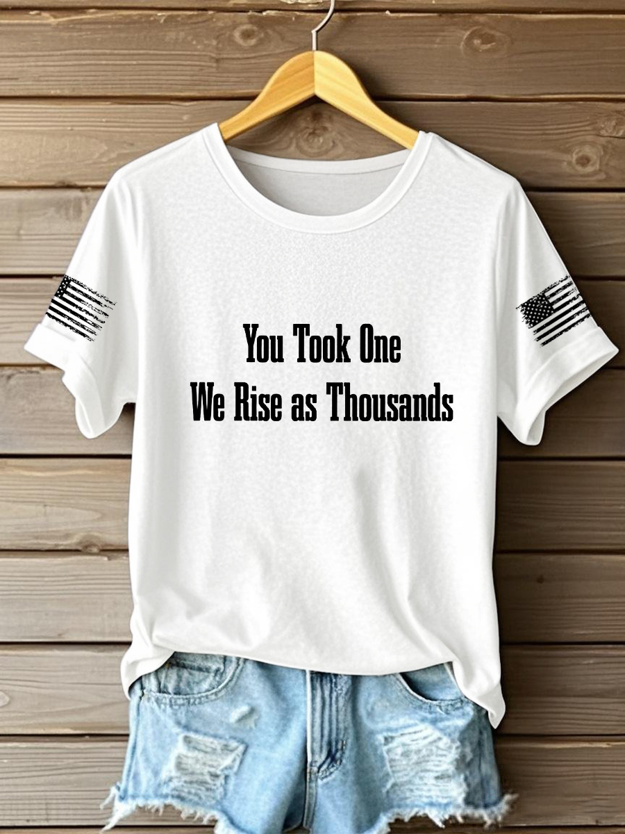 Charlie Kirk Freedom T-shirt You Took One We Rise As Thousands Make America Charlie Kirk Shirt