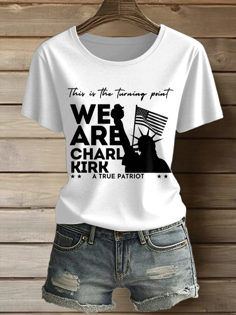 Charlie Kirk Freedom TPUSA T-Shirt A True Patriot We Are Charlie Kirk Signed Memorial Merch