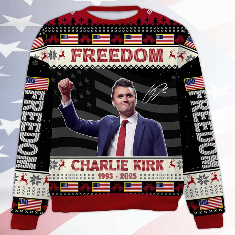 Charlie Kirk Freedom Ugly Sweater Xmas Gift for Conservative Supporters