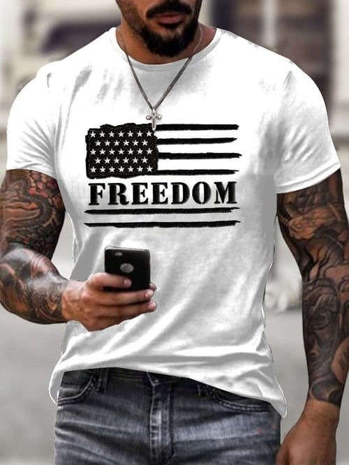 Charlie Kirk Freedom USA White T-Shirt Freedom Best Charlie Kirk 47 Merch