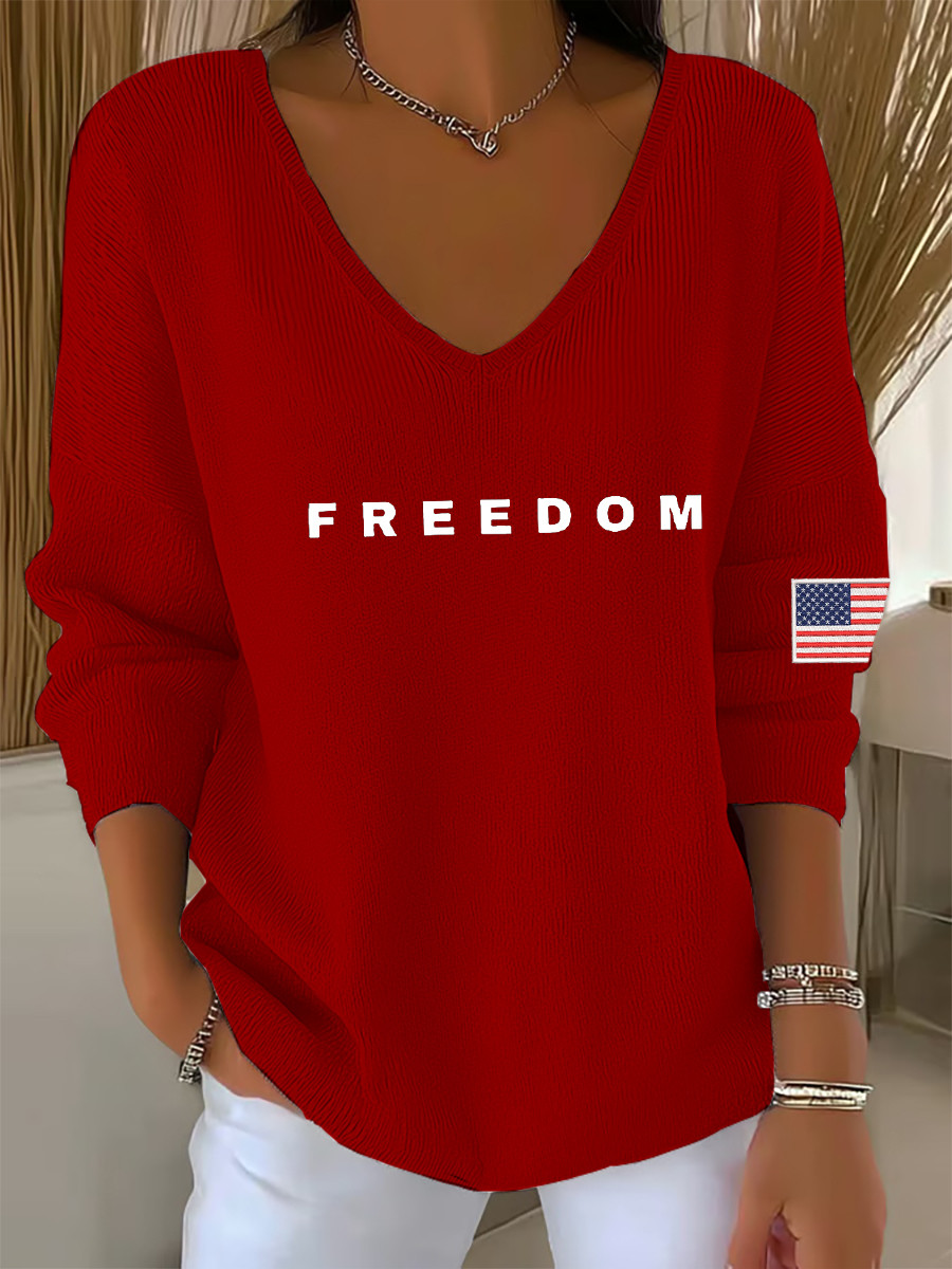 Charlie Kirk Freedom V-Neck Long Sleeve Freedom For Charlie Unique CK 47 Apparel