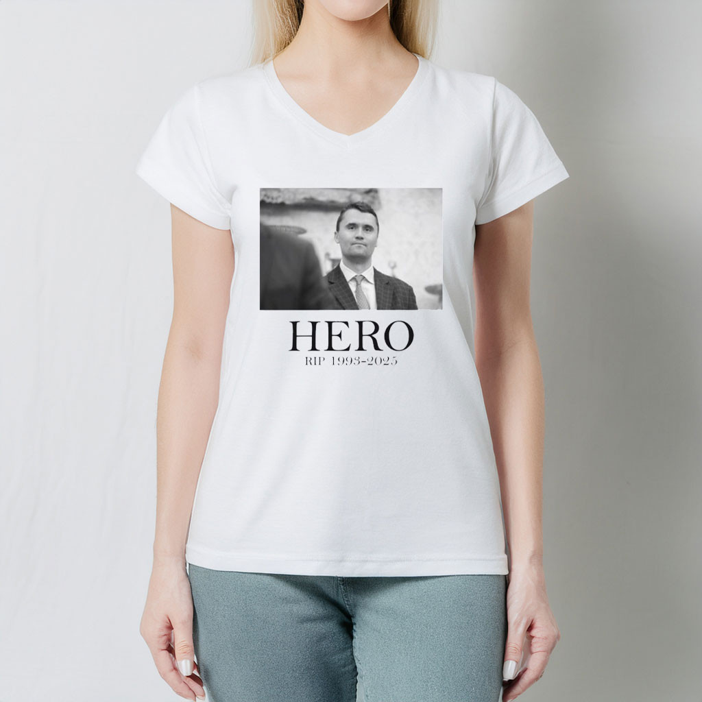 Charlie Kirk Freedom V-Neck Shirt Charlie Kirk Is My Hero 1993 2025 Best Patriotics Merch