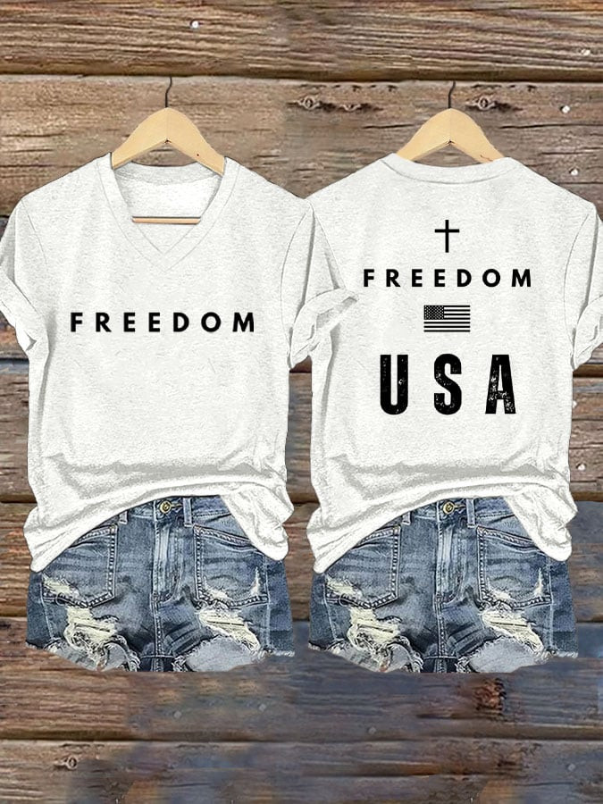Charlie Kirk Freedom V-Neck Shirt Freedom Is Not Free Charlie Kirk Merch Best Freedom Clothing