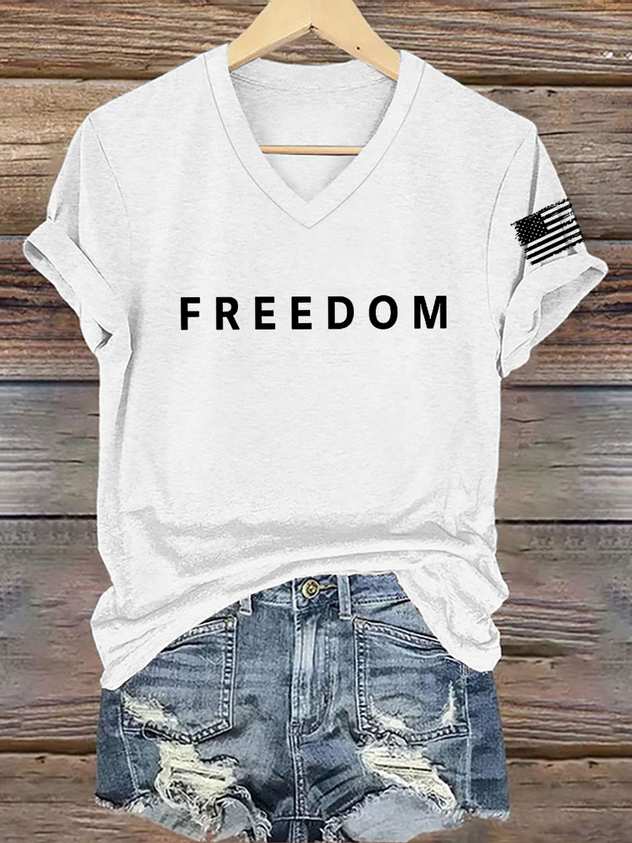 Charlie Kirk Freedom V-Neck Shirt Freedom Is Not Free Rip Charlie Kirk Memorial CK Gifts
