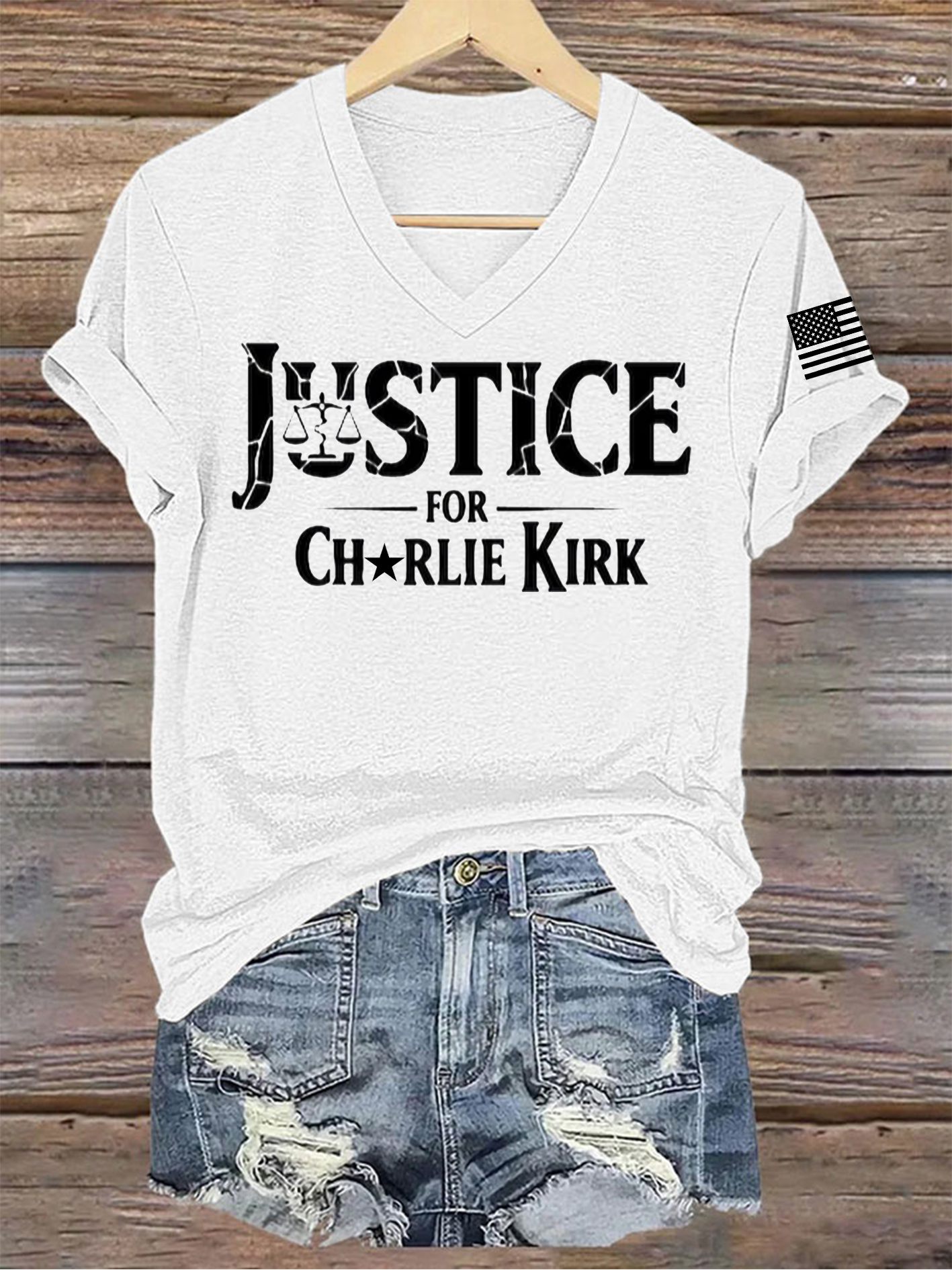Charlie Kirk Freedom V-neck Shirt Justice For Charlie Unique Charlie Kirk 47 Memorial Merch
