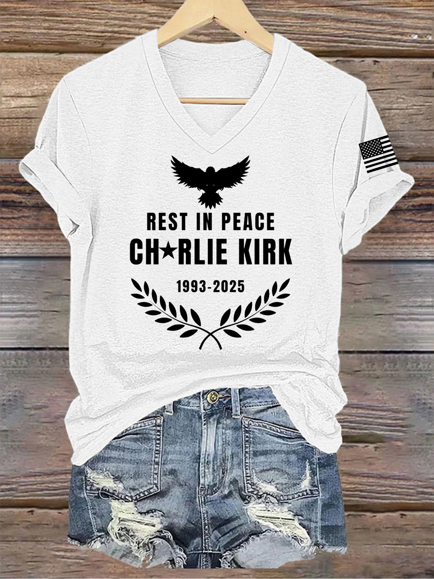 Charlie Kirk Freedom V-neck Shirt Rest In Peace 1993 2025 Unique Charlie Kirk 47 Memorial Merch