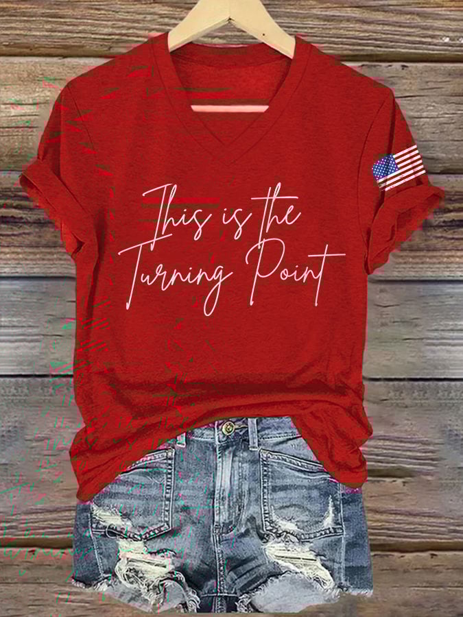 Charlie Kirk Freedom V-neck Shirt U.S This Is The Turning Point Tribute Charlie Kirk Merch