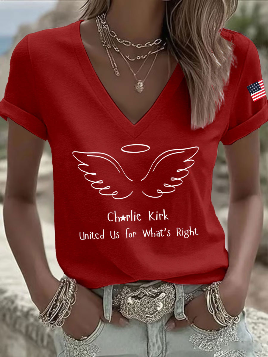 Charlie Kirk Freedom V-neck Shirt United States For What's Rights Proud Charlie Kirk Present