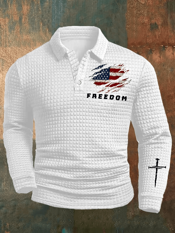 Charlie Kirk Freedom Waffle Polo Shirt Turning Point Shirt Charlie Kirk Apparel Memorial Gift