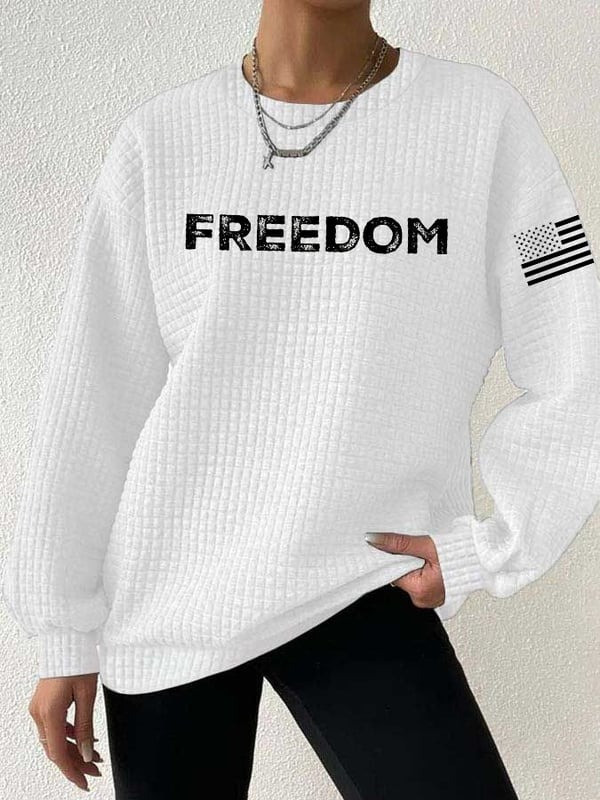 Charlie Kirk Freedom Waffle Sweatshirt TPUSA Merch RIP Charlie Kirk Apparel Memorial Gifts