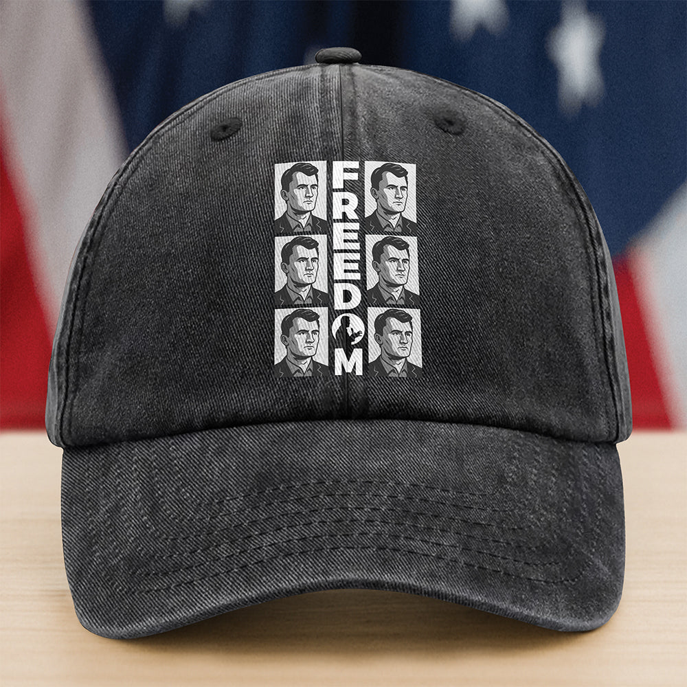 Charlie Kirk Freedom Washed Baseball Cap Gift for Charlie Kirk Supporters