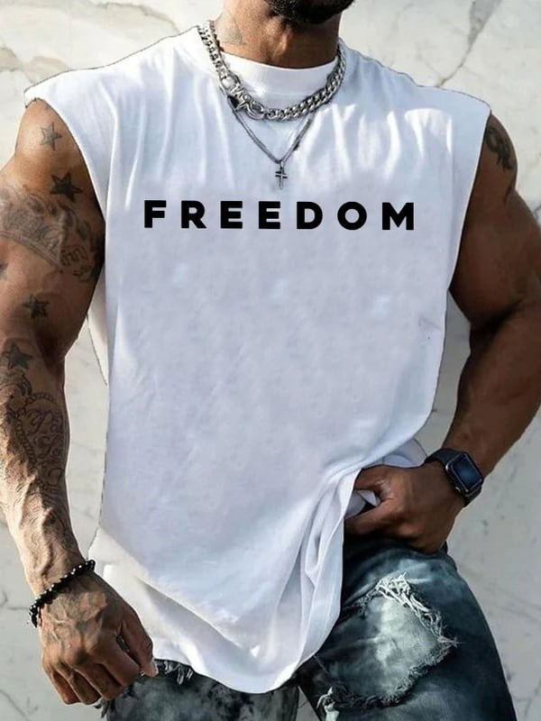 Charlie Kirk Freedom White Men's Tank Top The Turning Point USA TPUSA Merch Apparel