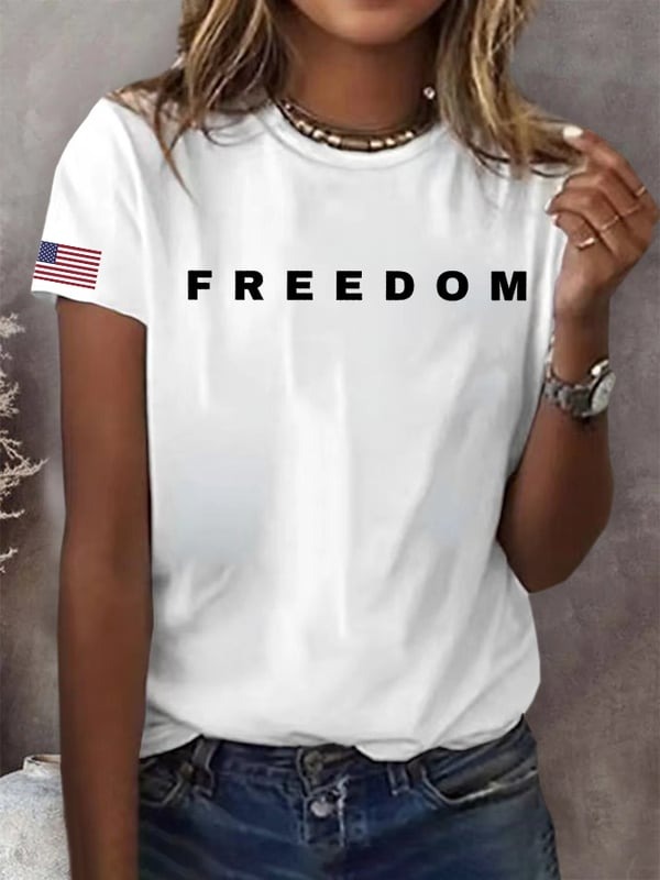 Charlie Kirk Freedom White T-Shirt Charlie Wore Apparel Turning Point USA Merch For Sale