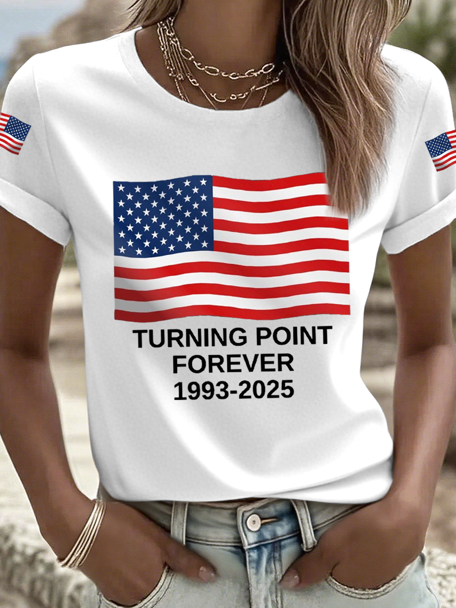 Charlie Kirk Freedom White T-shirt USA Turning Point Forever 1993 2025 Proud Charlie Kirk Wear
