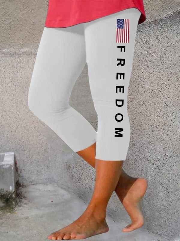 Charlie Kirk Freedom White Women's Leggings RIP Charlie Kirk Apparel Merch Clothes